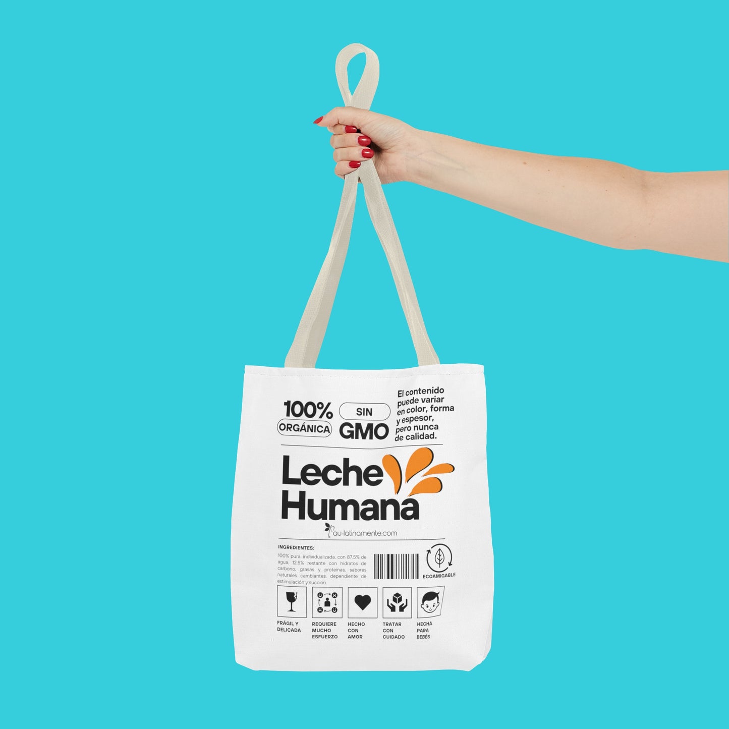 Etiqueta leche humana Tote Bag (AOP)