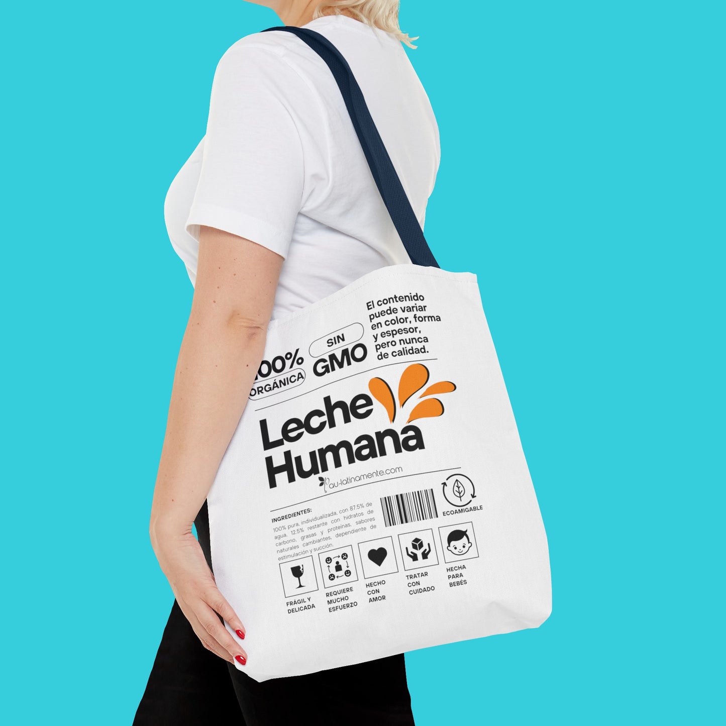 Etiqueta leche humana Tote Bag (AOP)