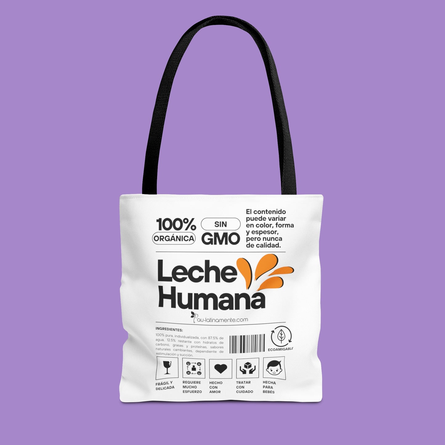 Etiqueta leche humana Tote Bag (AOP)