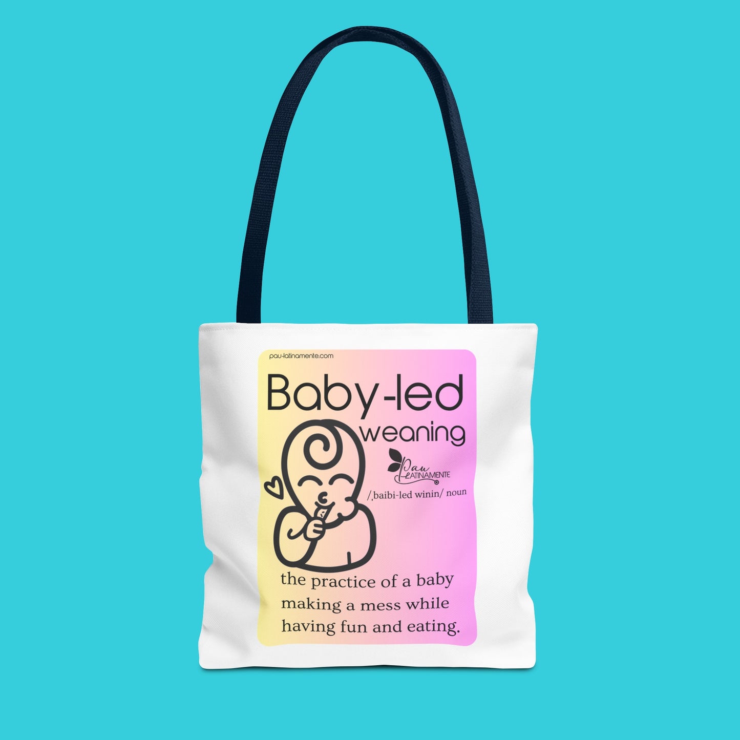Baby-led weaning description Tote Bag Pink/Light Yellow (AOP)