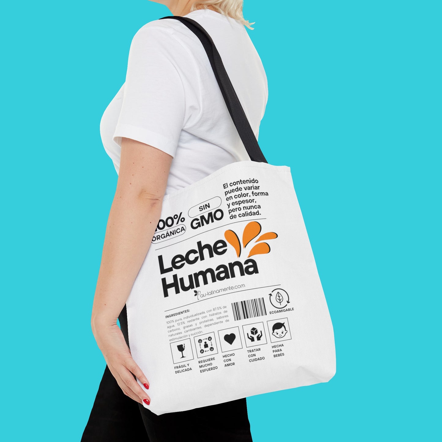 Etiqueta leche humana Tote Bag (AOP)