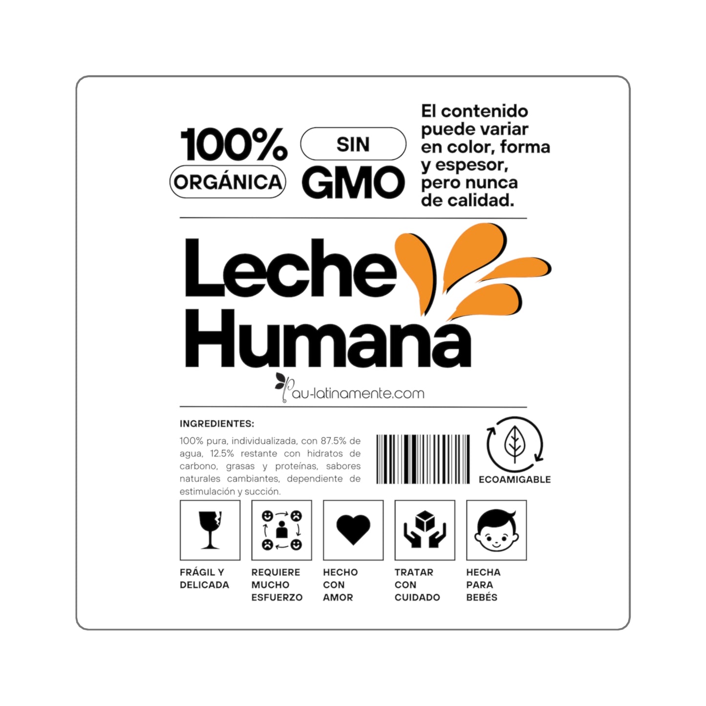 Etiqueta Leche Humana - Square Stickers