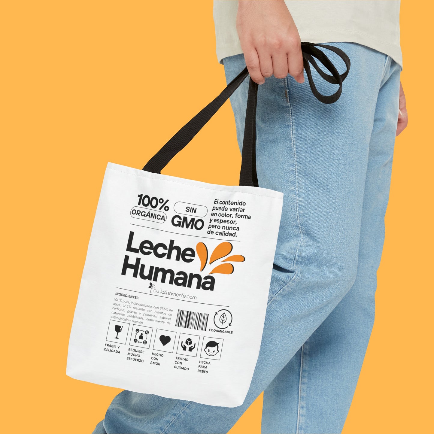 Etiqueta leche humana Tote Bag (AOP)