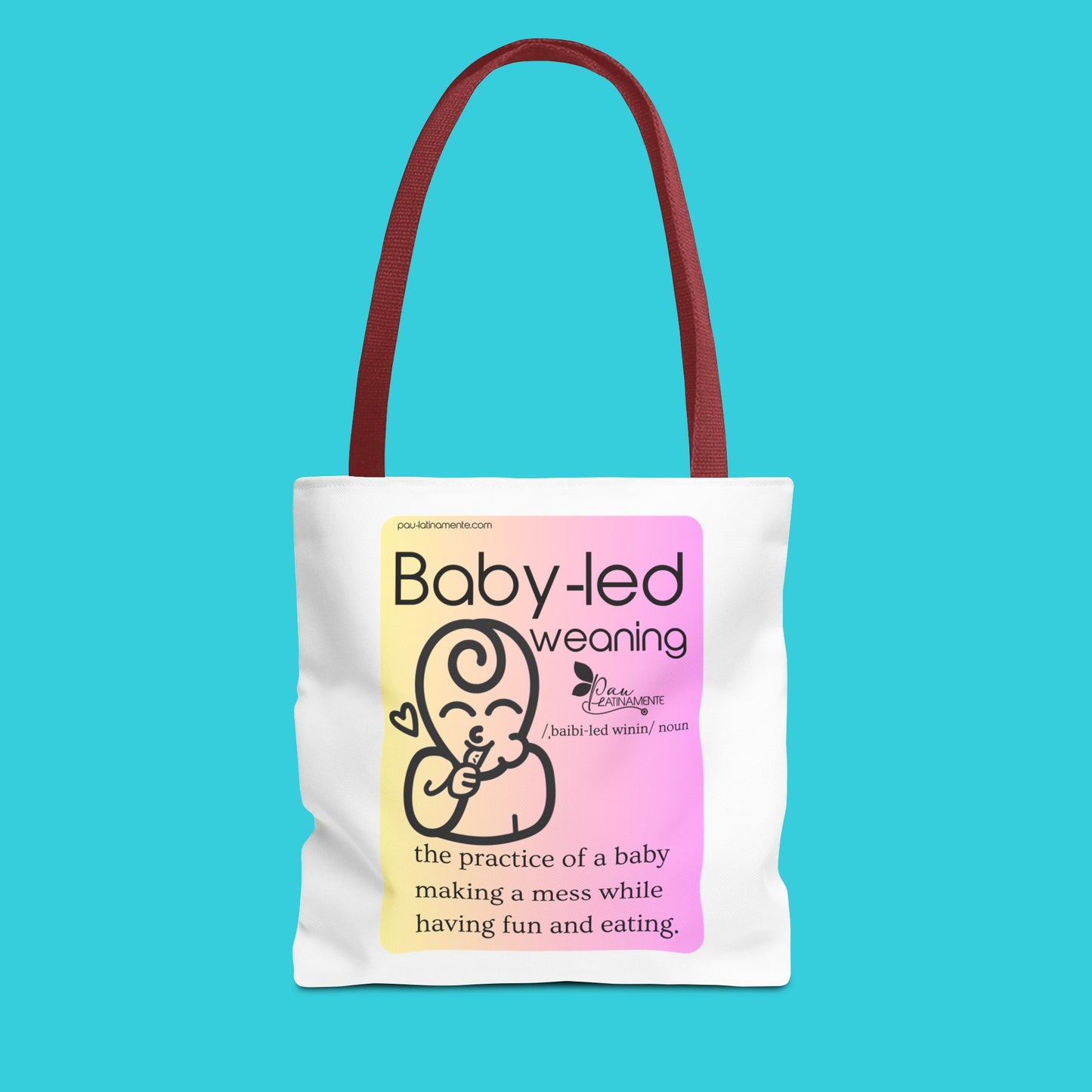 Baby-led weaning description Tote Bag Pink/Light Yellow (AOP)