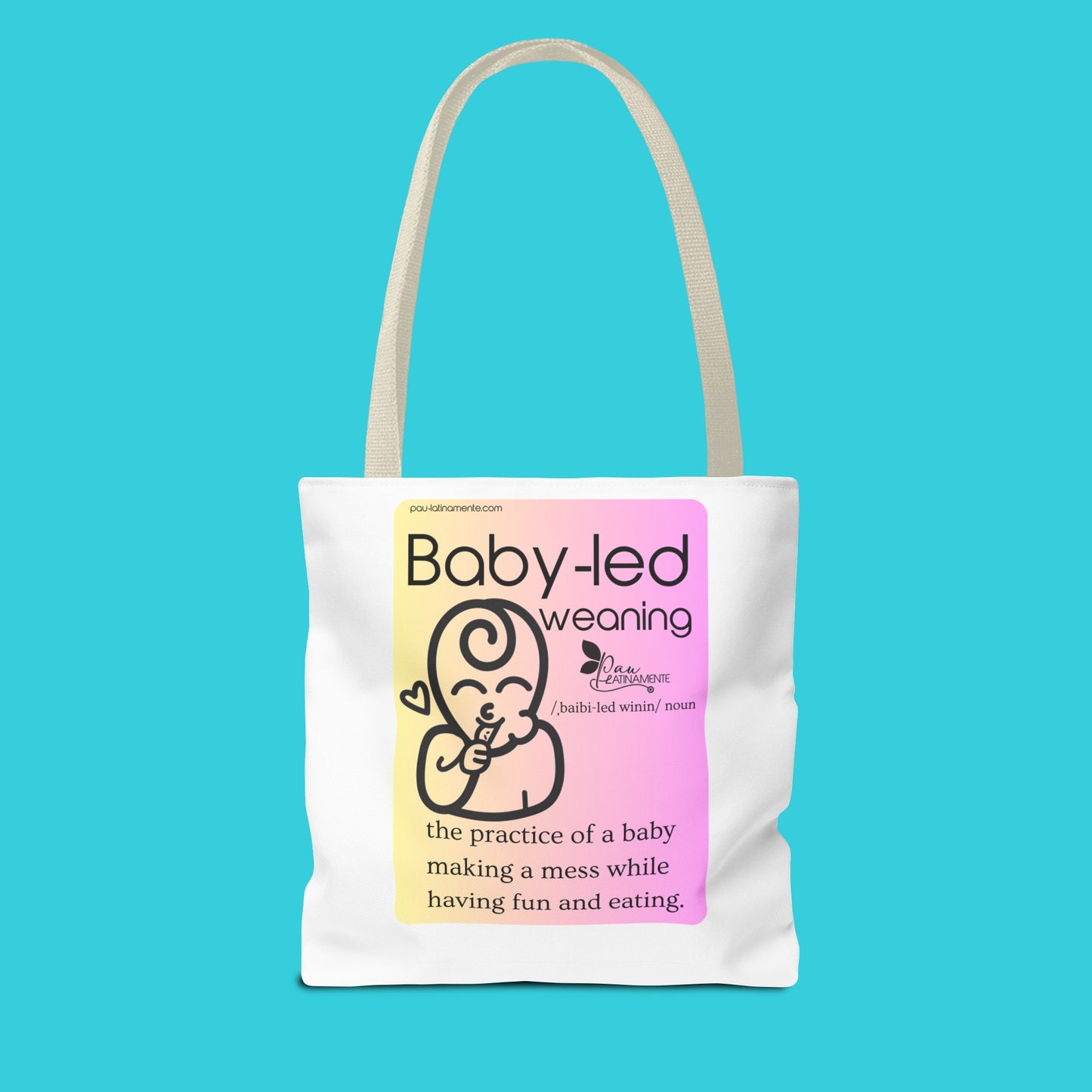 Baby-led weaning description Tote Bag Pink/Light Yellow (AOP)