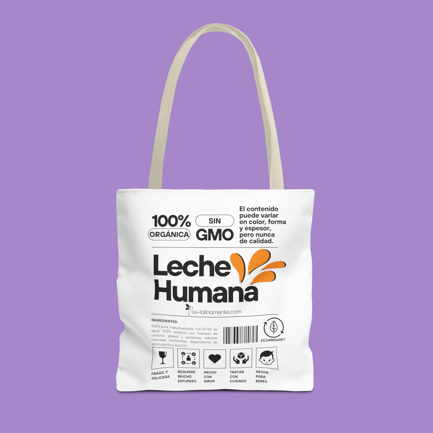 Etiqueta leche humana Tote Bag (AOP)