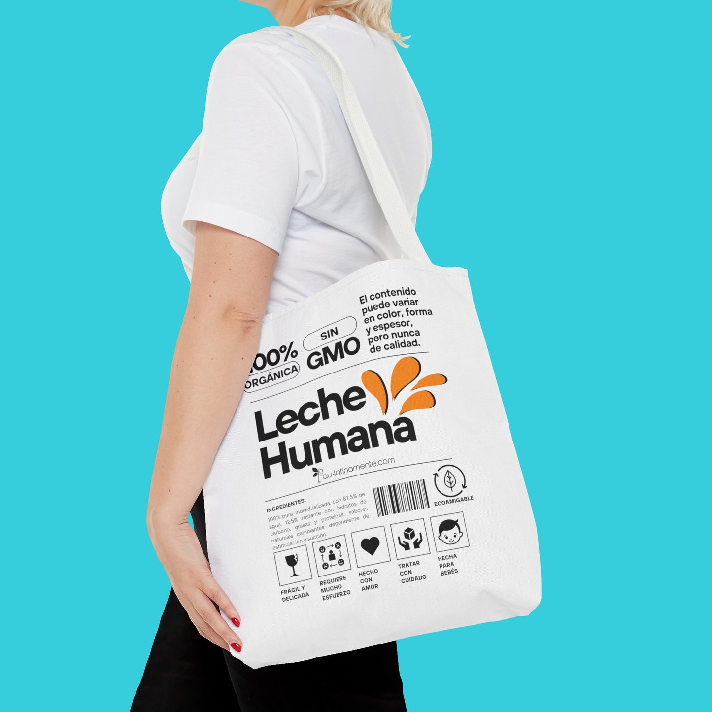 Etiqueta leche humana Tote Bag (AOP)