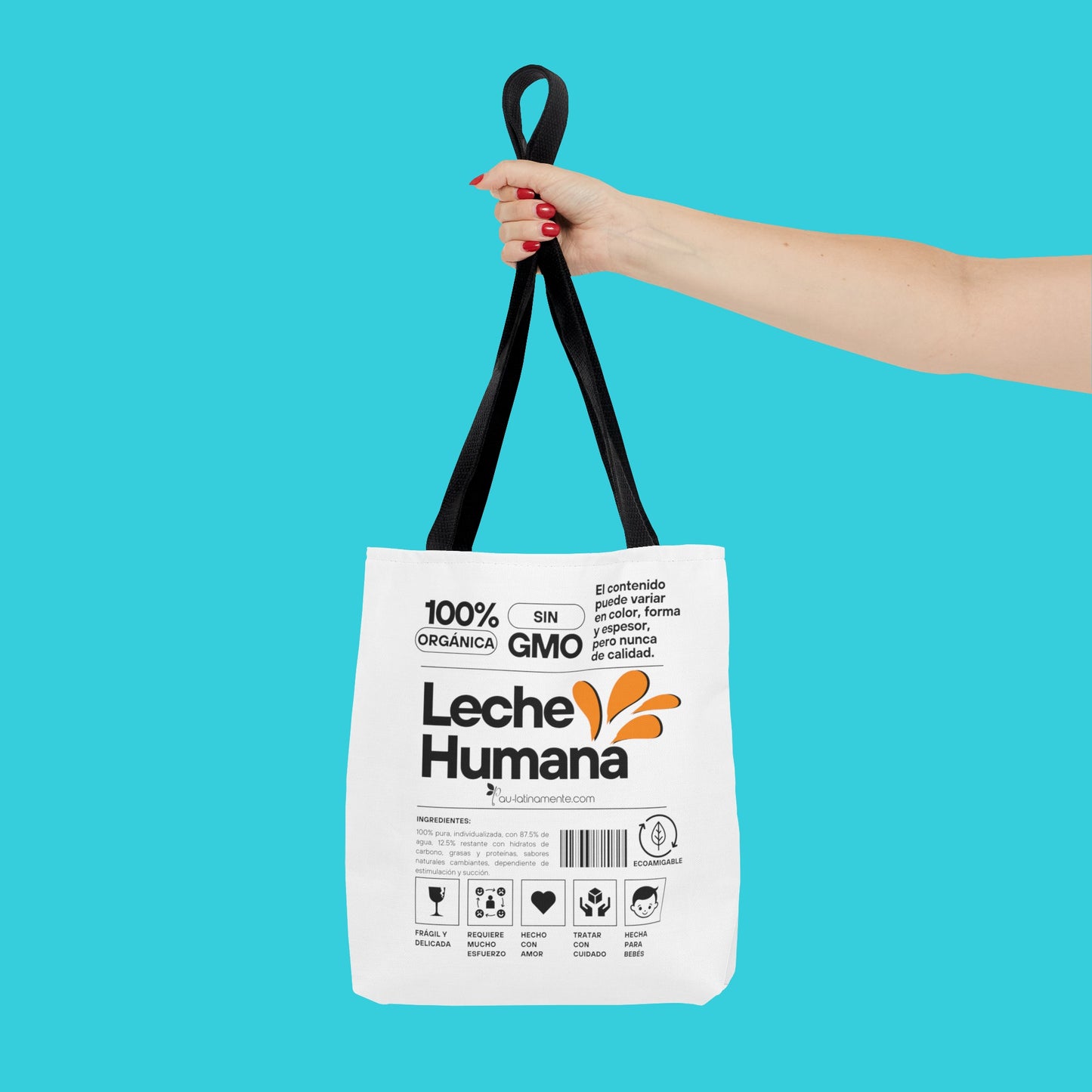 Etiqueta leche humana Tote Bag (AOP)