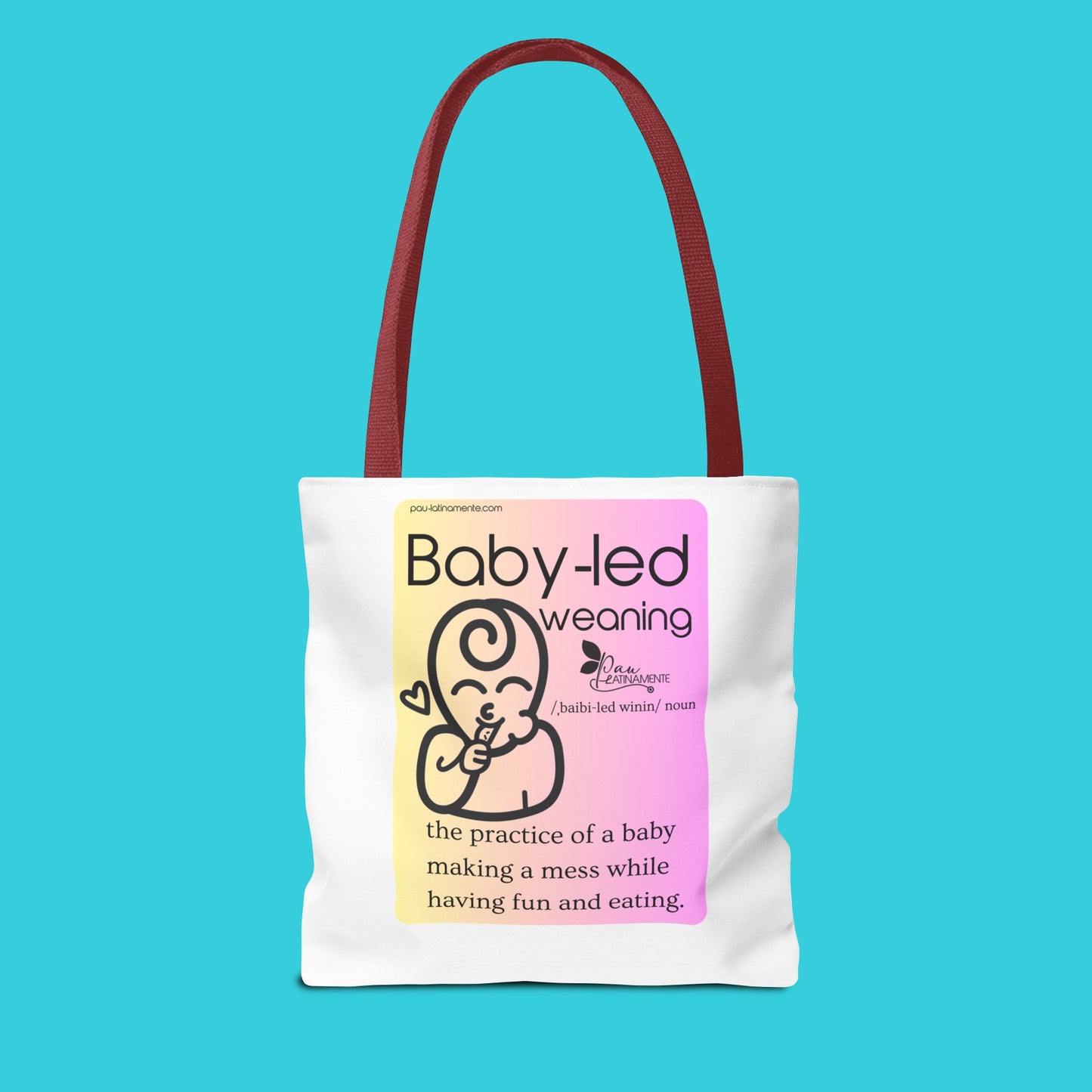Baby-led weaning description Tote Bag Pink/Light Yellow (AOP)