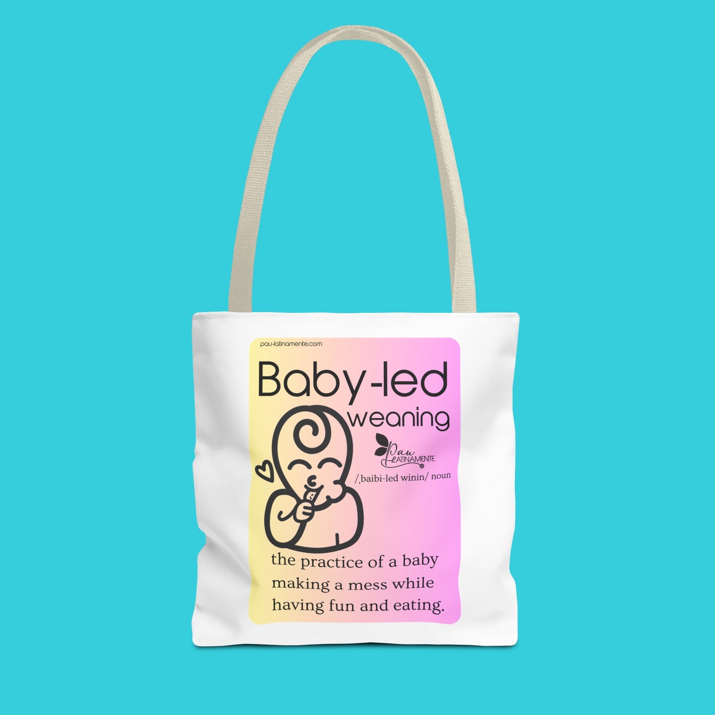 Baby-led weaning description Tote Bag Pink/Light Yellow (AOP)