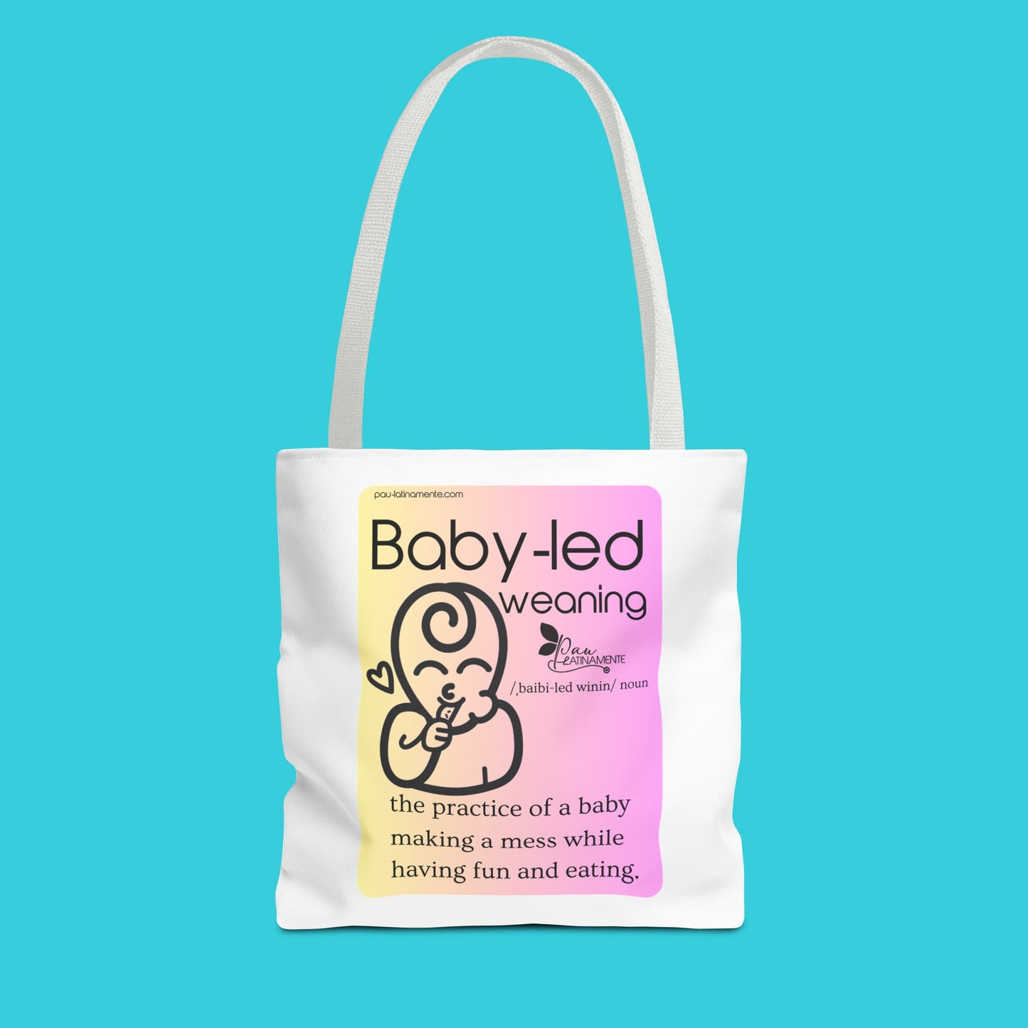 Baby-led weaning description Tote Bag Pink/Light Yellow (AOP)