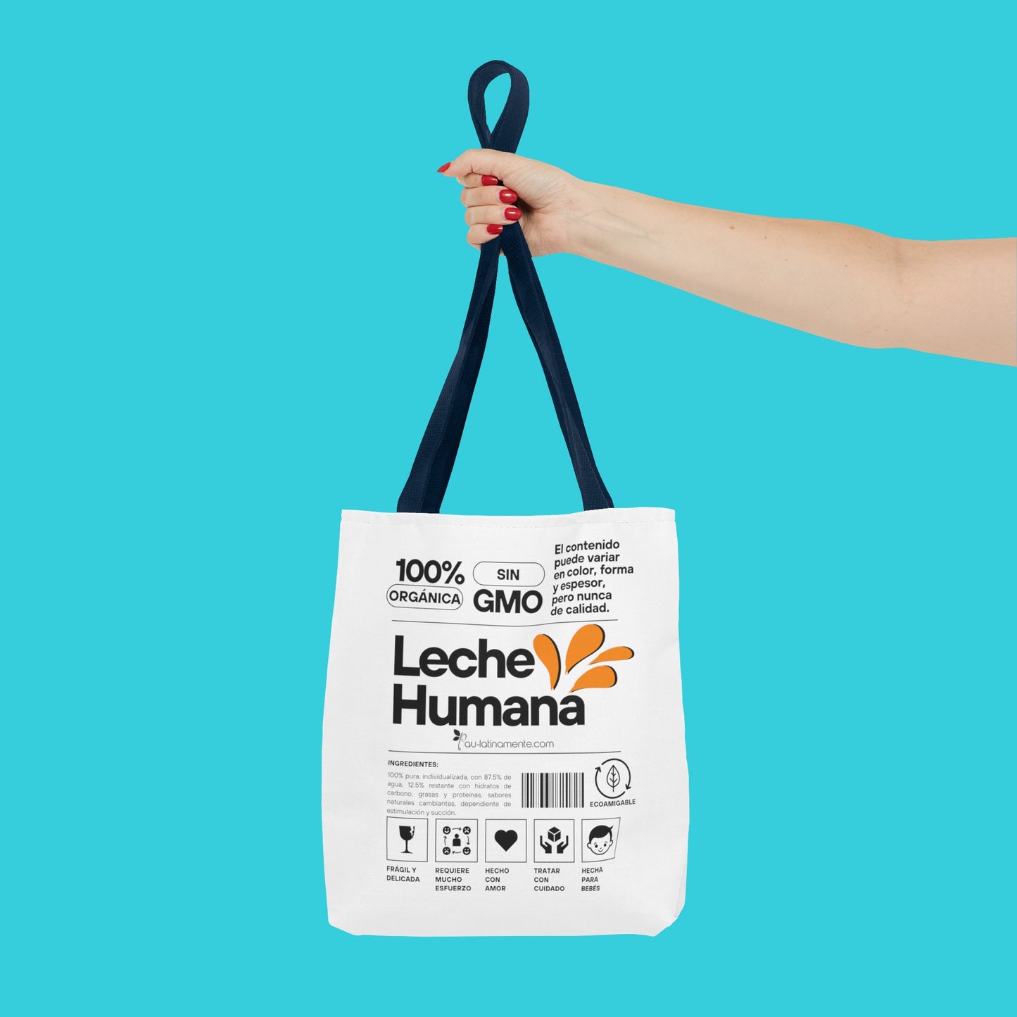 Etiqueta leche humana Tote Bag (AOP)