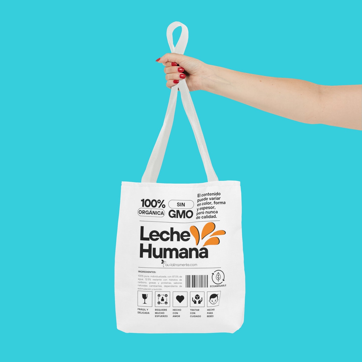 Etiqueta leche humana Tote Bag (AOP)