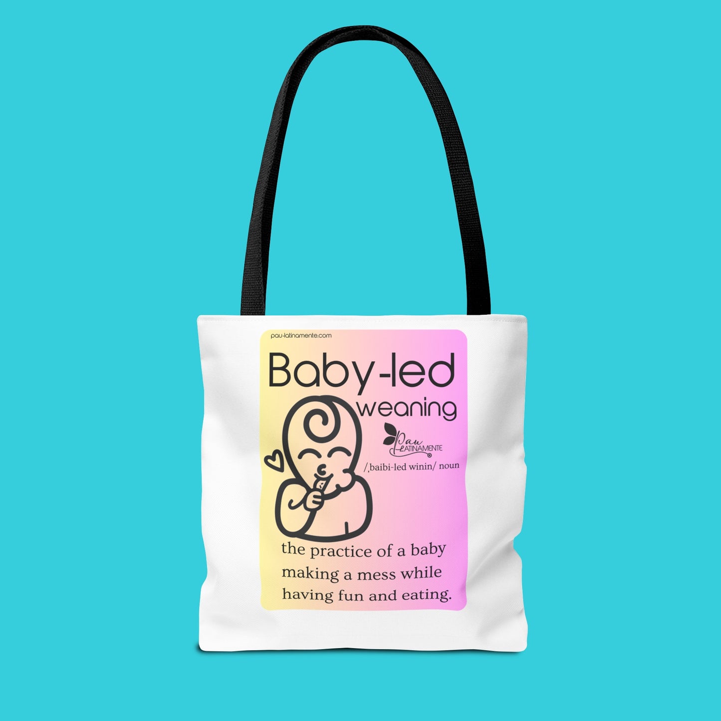 Baby-led weaning description Tote Bag Pink/Light Yellow (AOP)
