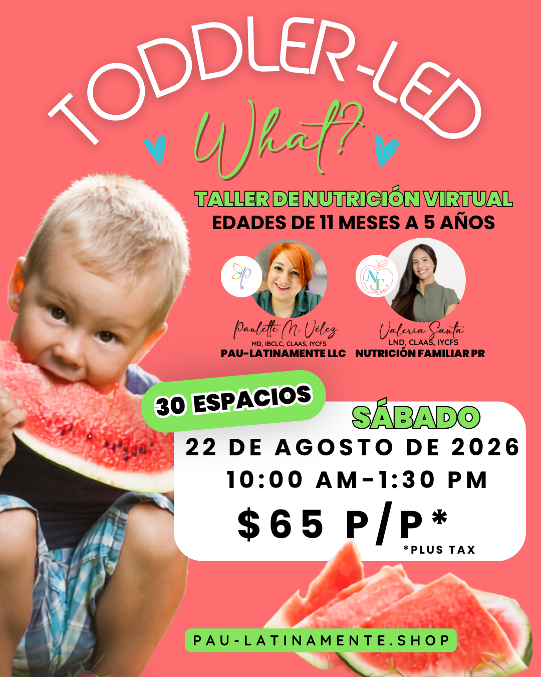 Taller Toddler-led What? Virtual - 22 de agosto 2026