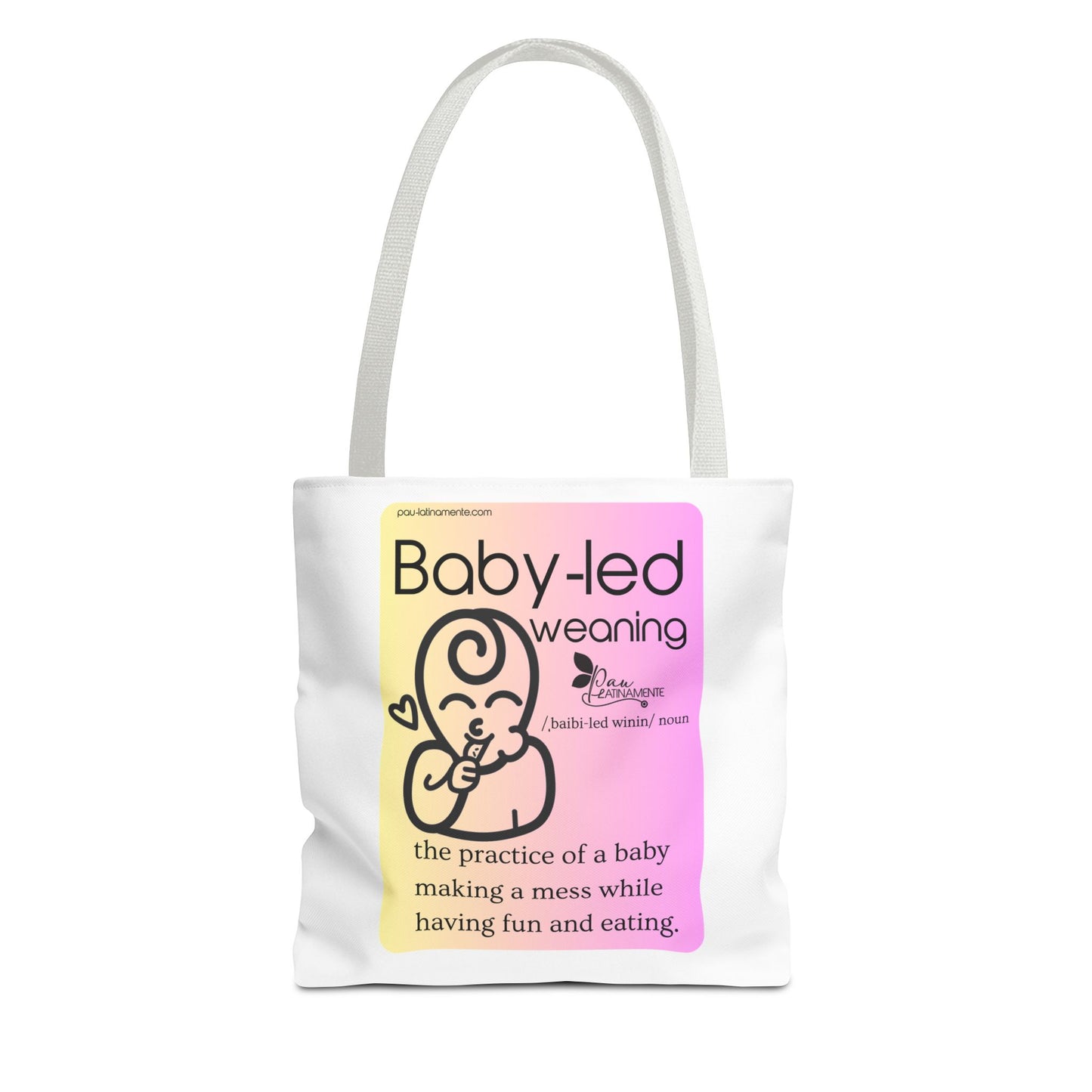Baby-led weaning description Tote Bag Pink/Light Yellow (AOP)