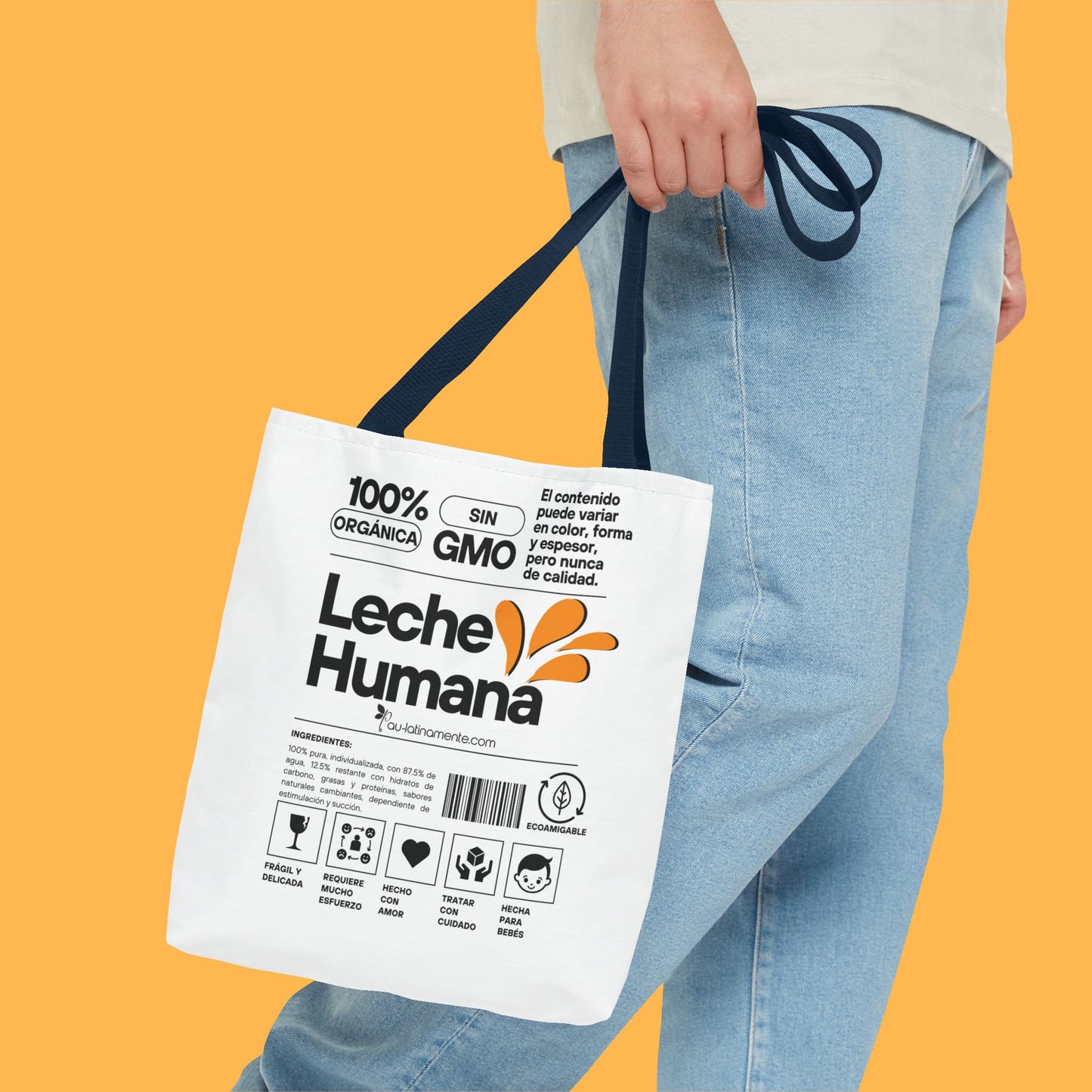 Etiqueta leche humana Tote Bag (AOP)