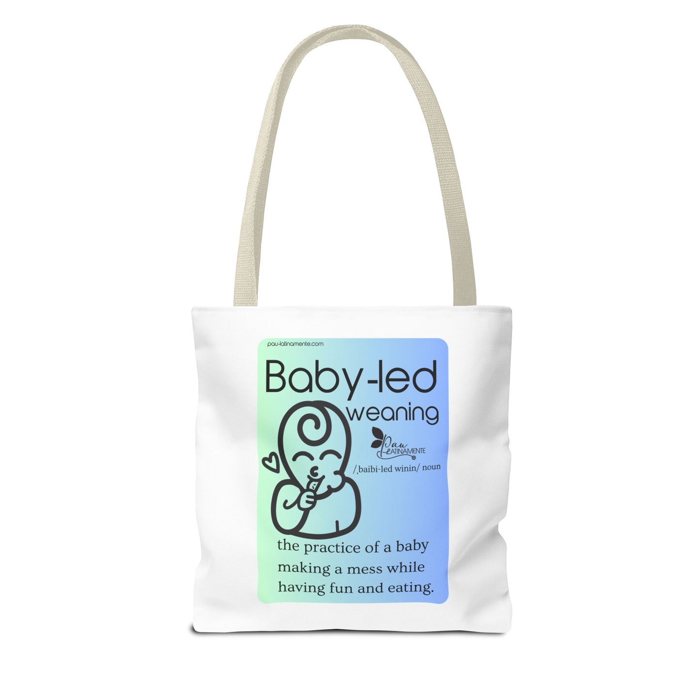 Baby-led weaning description Tote Bag Blue (AOP)