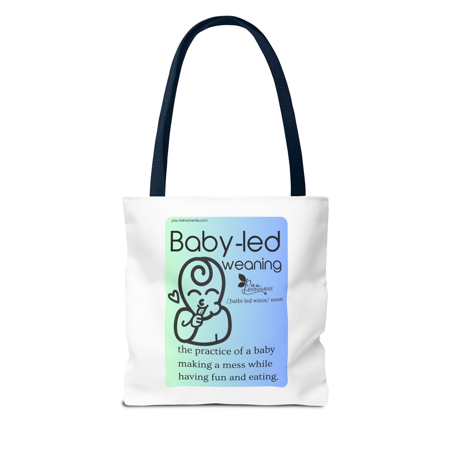 Baby-led weaning description Tote Bag Blue (AOP)