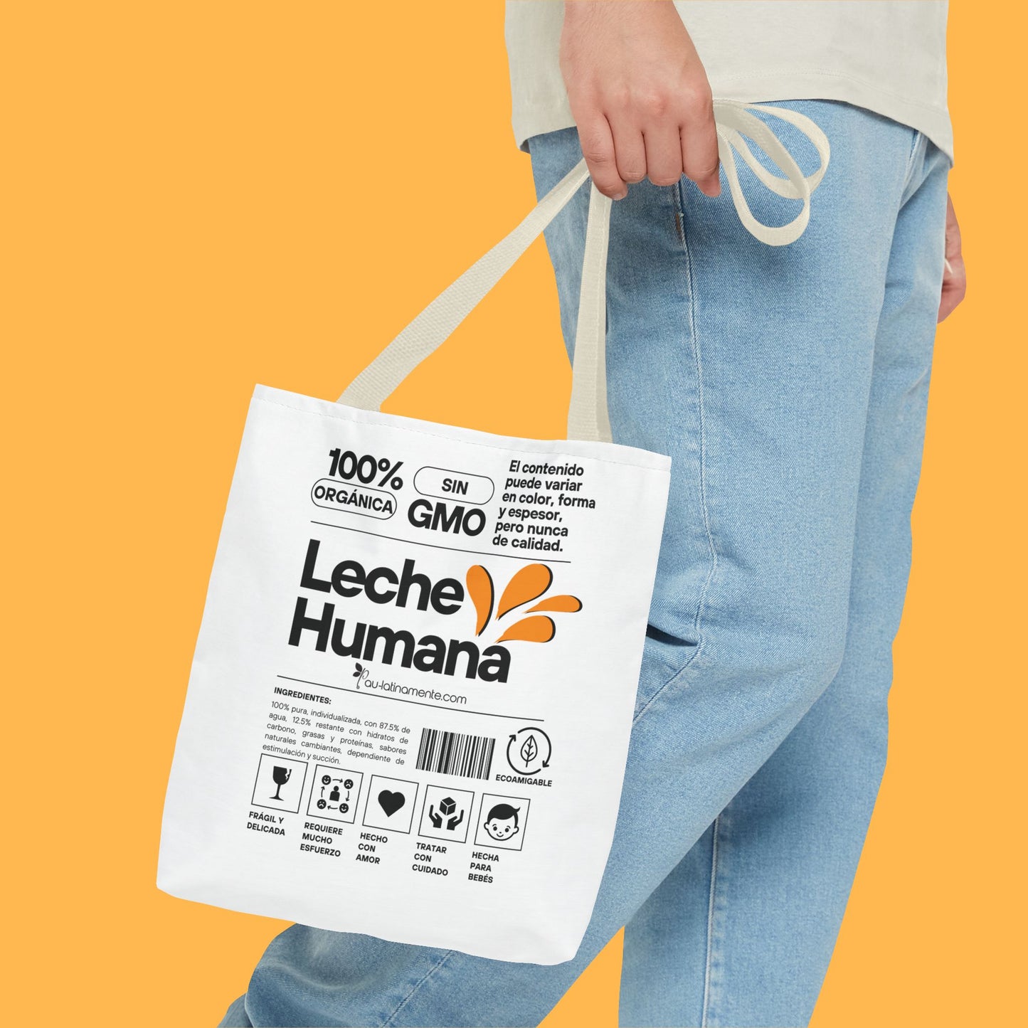 Etiqueta leche humana Tote Bag (AOP)