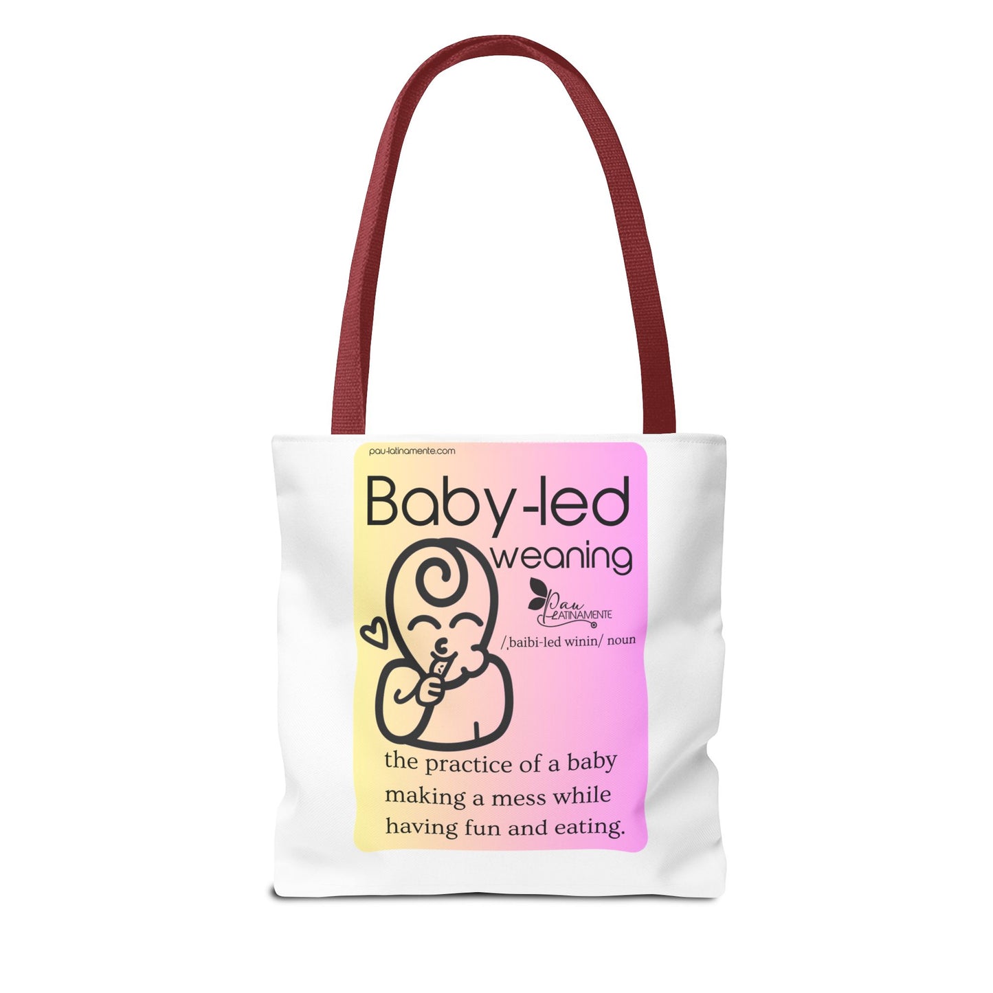 Baby-led weaning description Tote Bag Pink/Light Yellow (AOP)