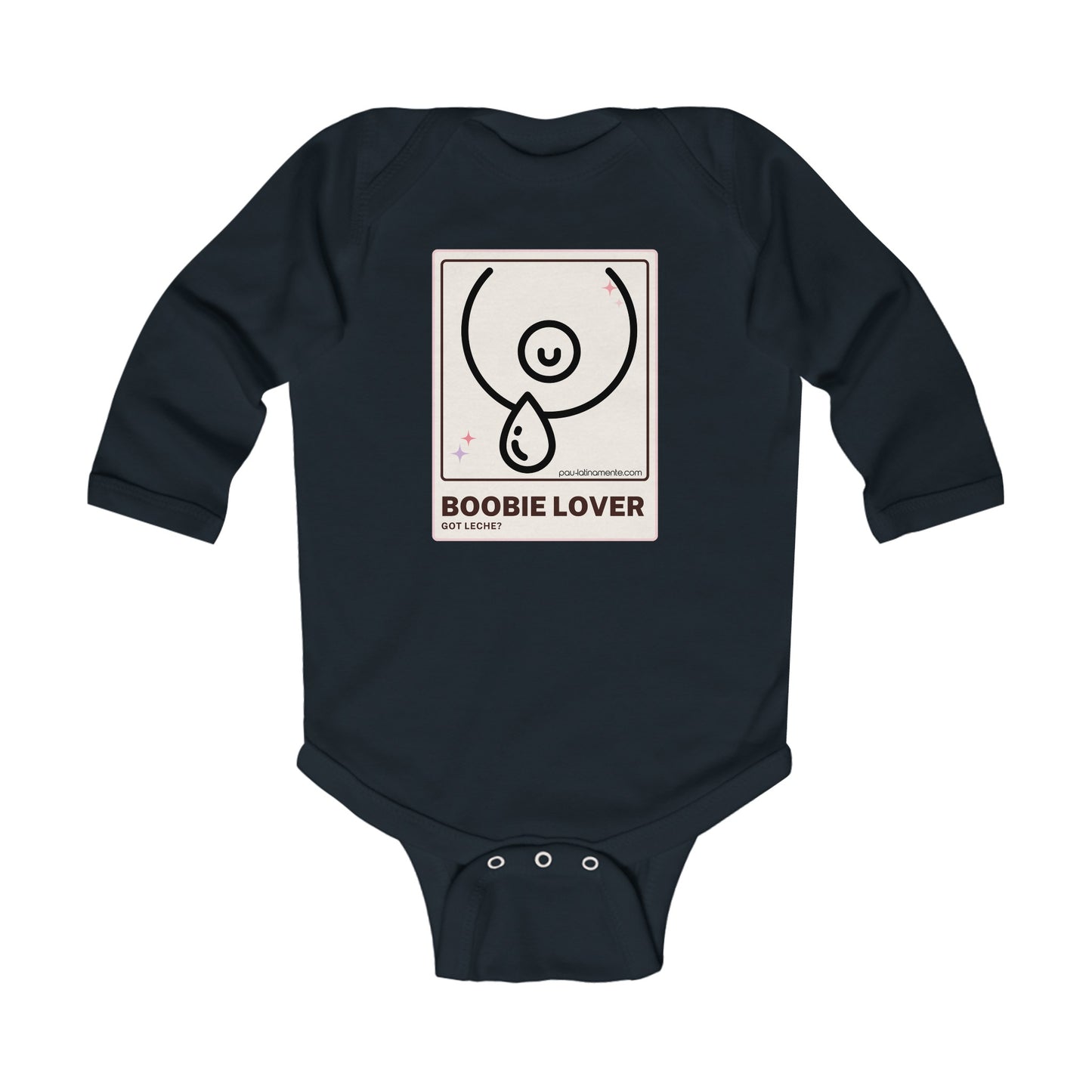 Boobie Lover Neutral - Infant Long Sleeve Bodysuit