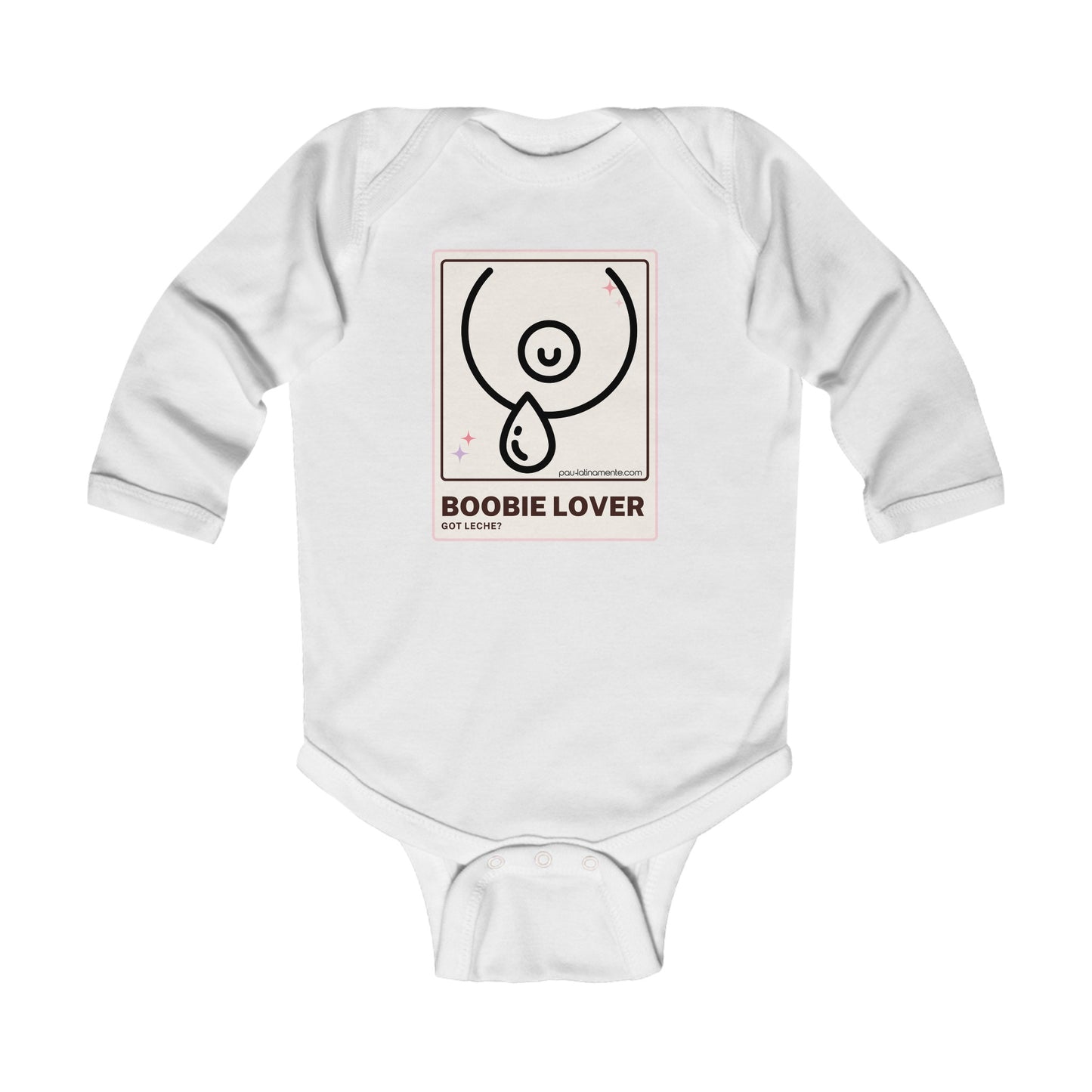 Boobie Lover Neutral - Infant Long Sleeve Bodysuit