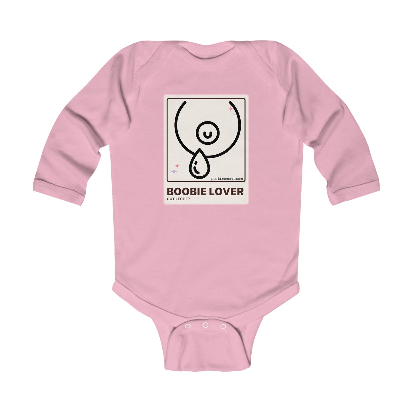 Boobie Lover Neutral - Infant Long Sleeve Bodysuit