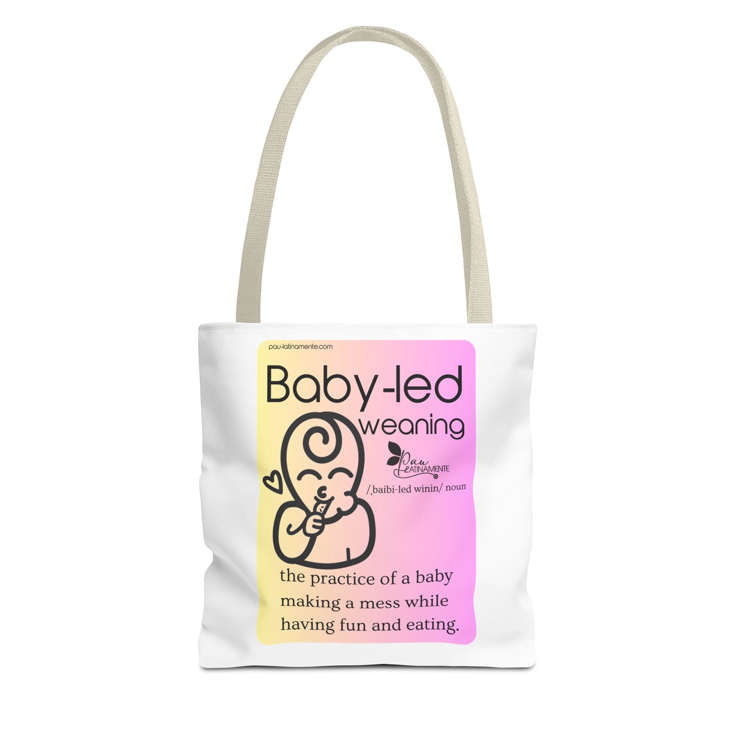 Baby-led weaning description Tote Bag Pink/Light Yellow (AOP)