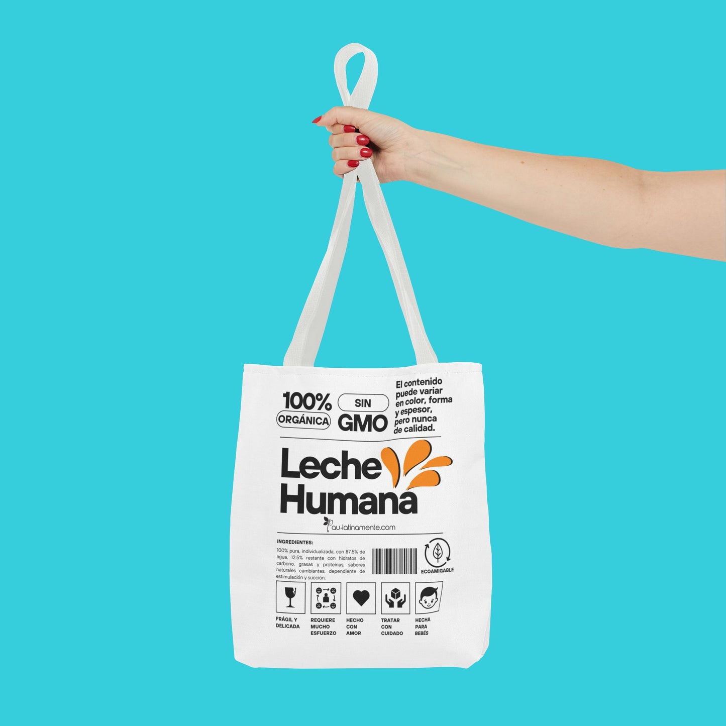 Etiqueta leche humana Tote Bag (AOP)