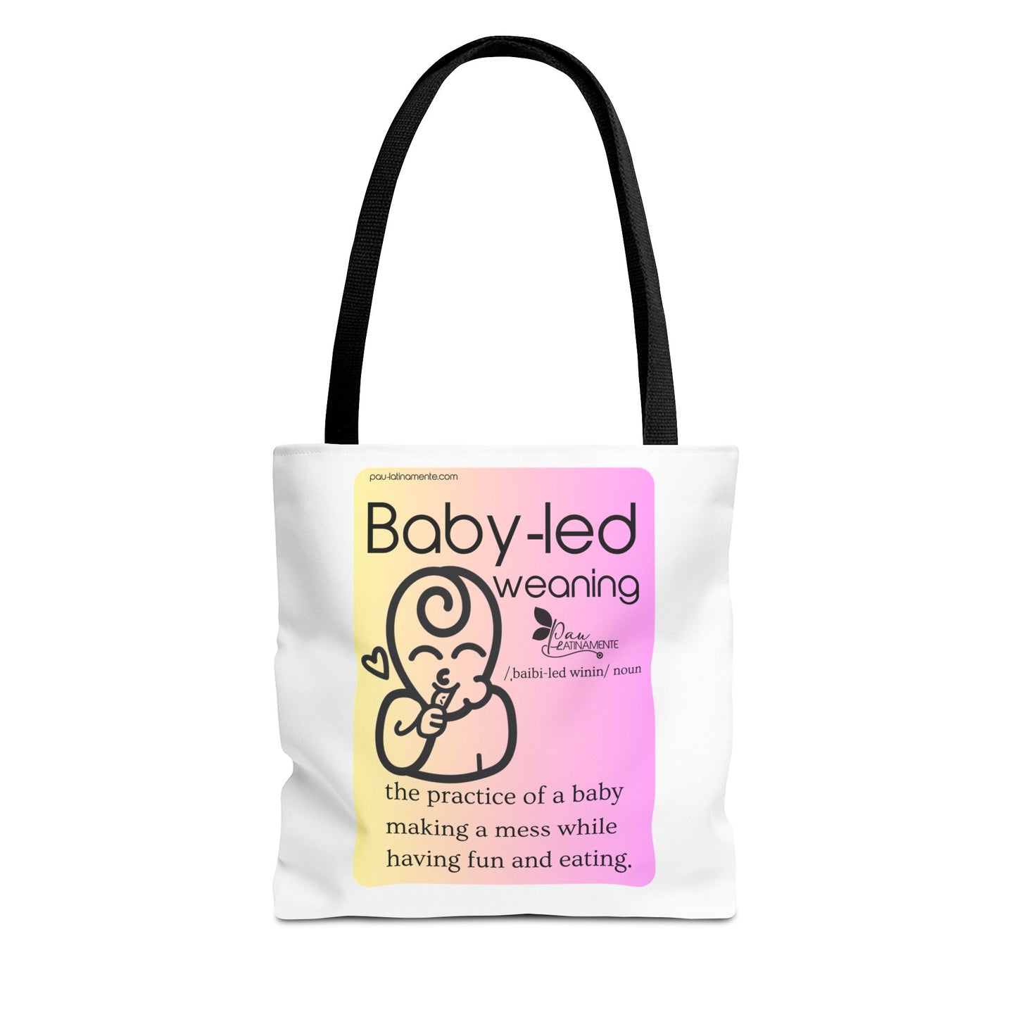 Baby-led weaning description Tote Bag Pink/Light Yellow (AOP)