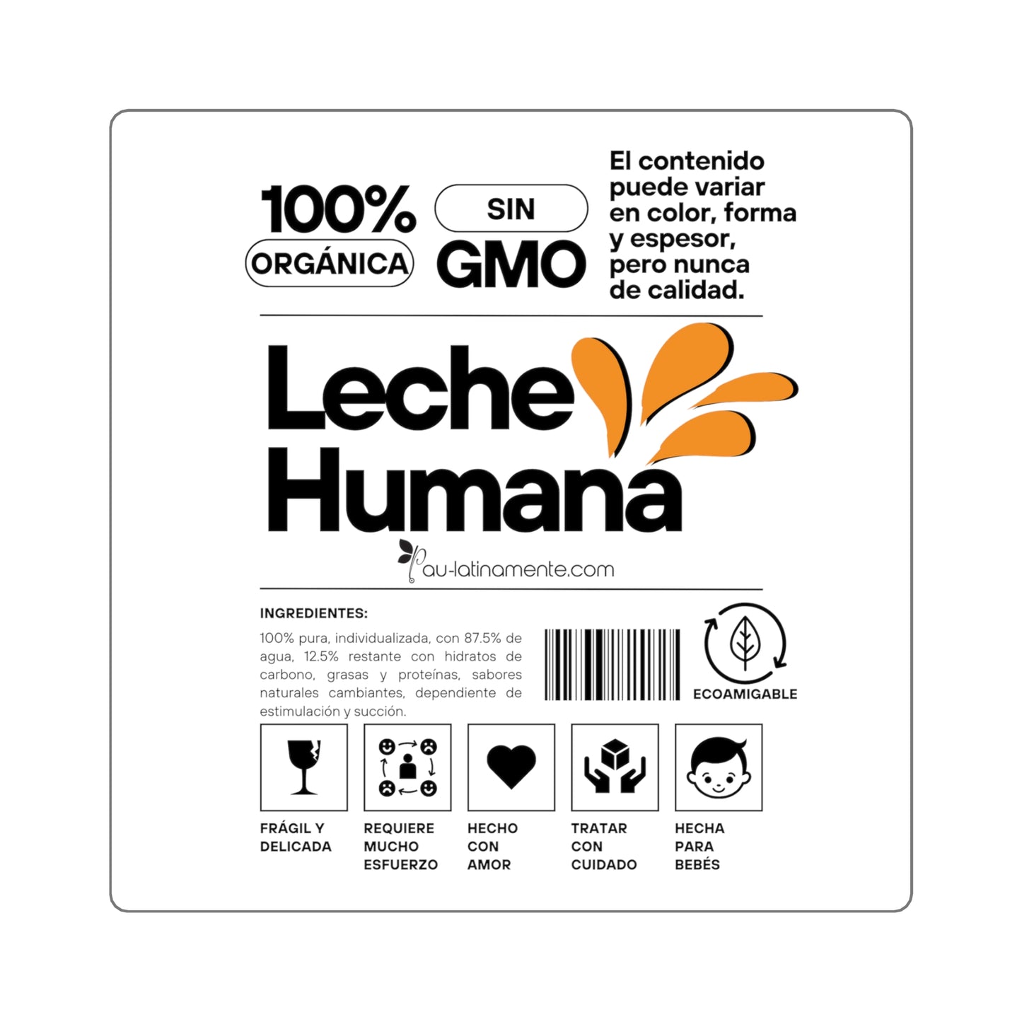 Etiqueta Leche Humana - Square Stickers