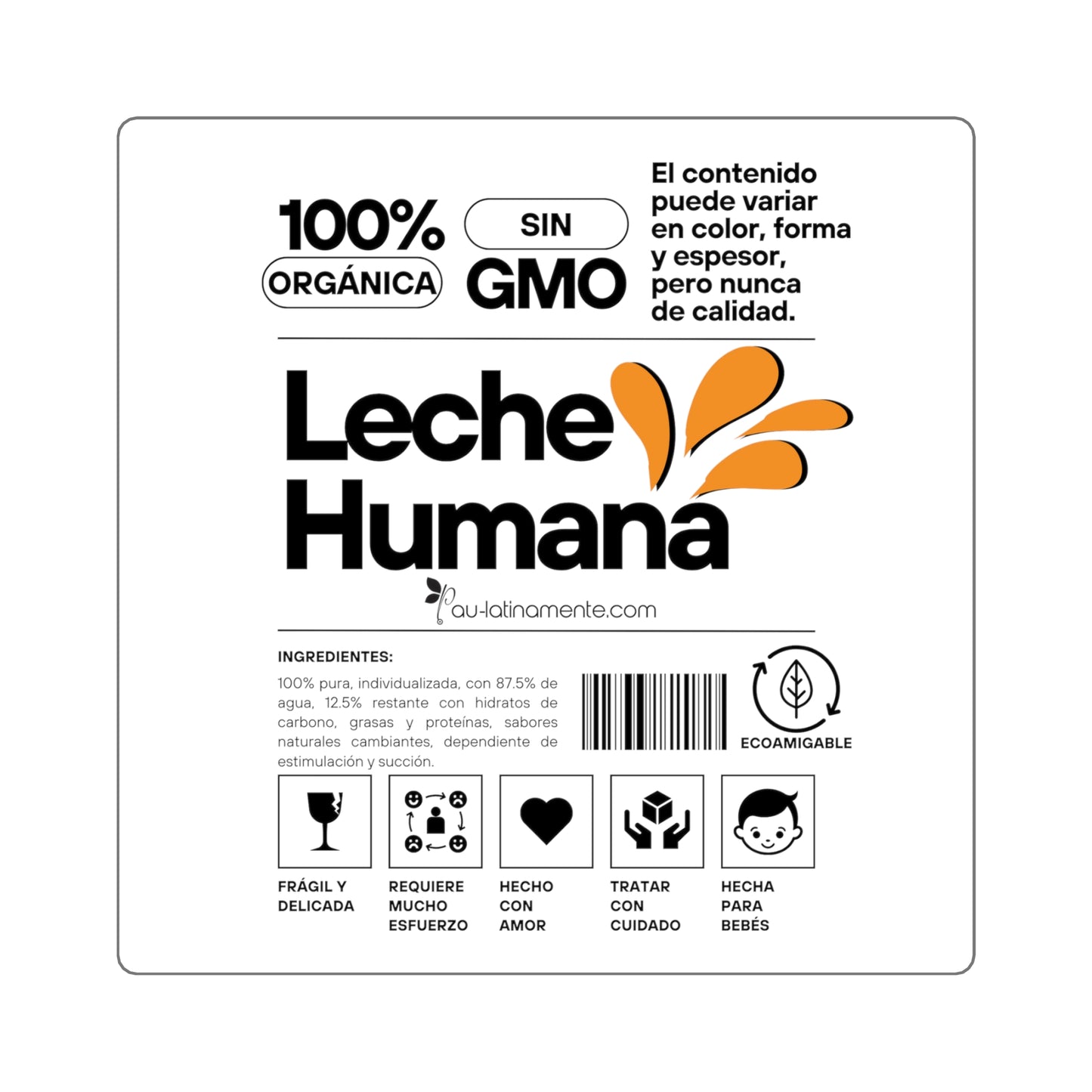 Etiqueta Leche Humana - Square Stickers