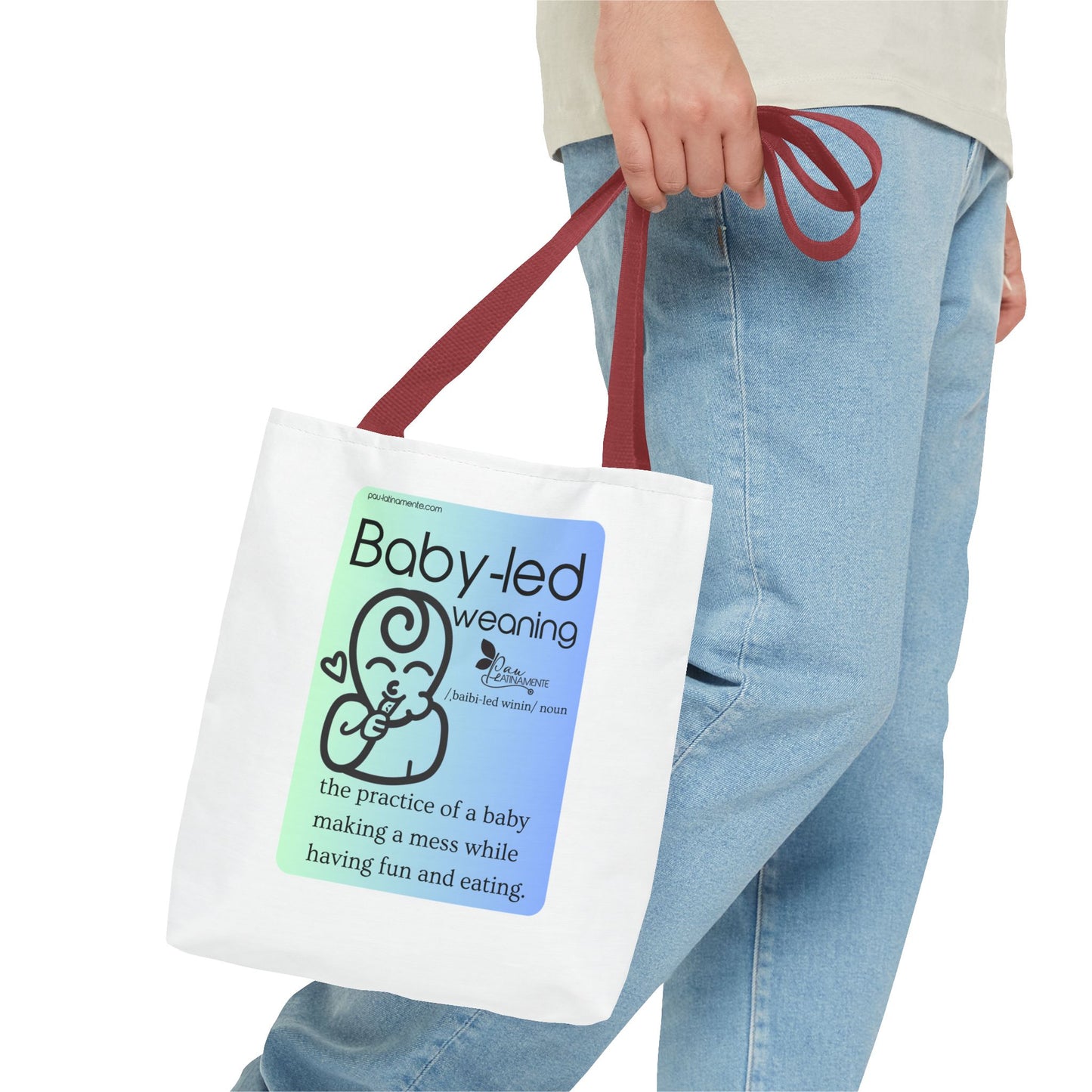 Baby-led weaning description Tote Bag Blue (AOP)