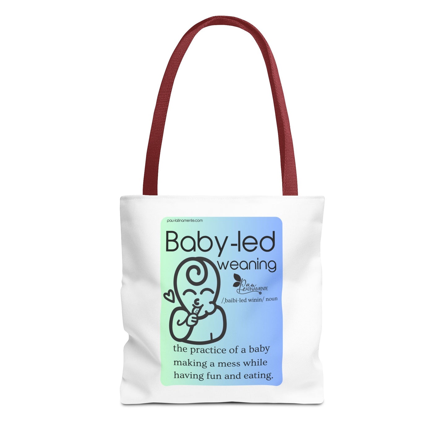Baby-led weaning description Tote Bag Blue (AOP)