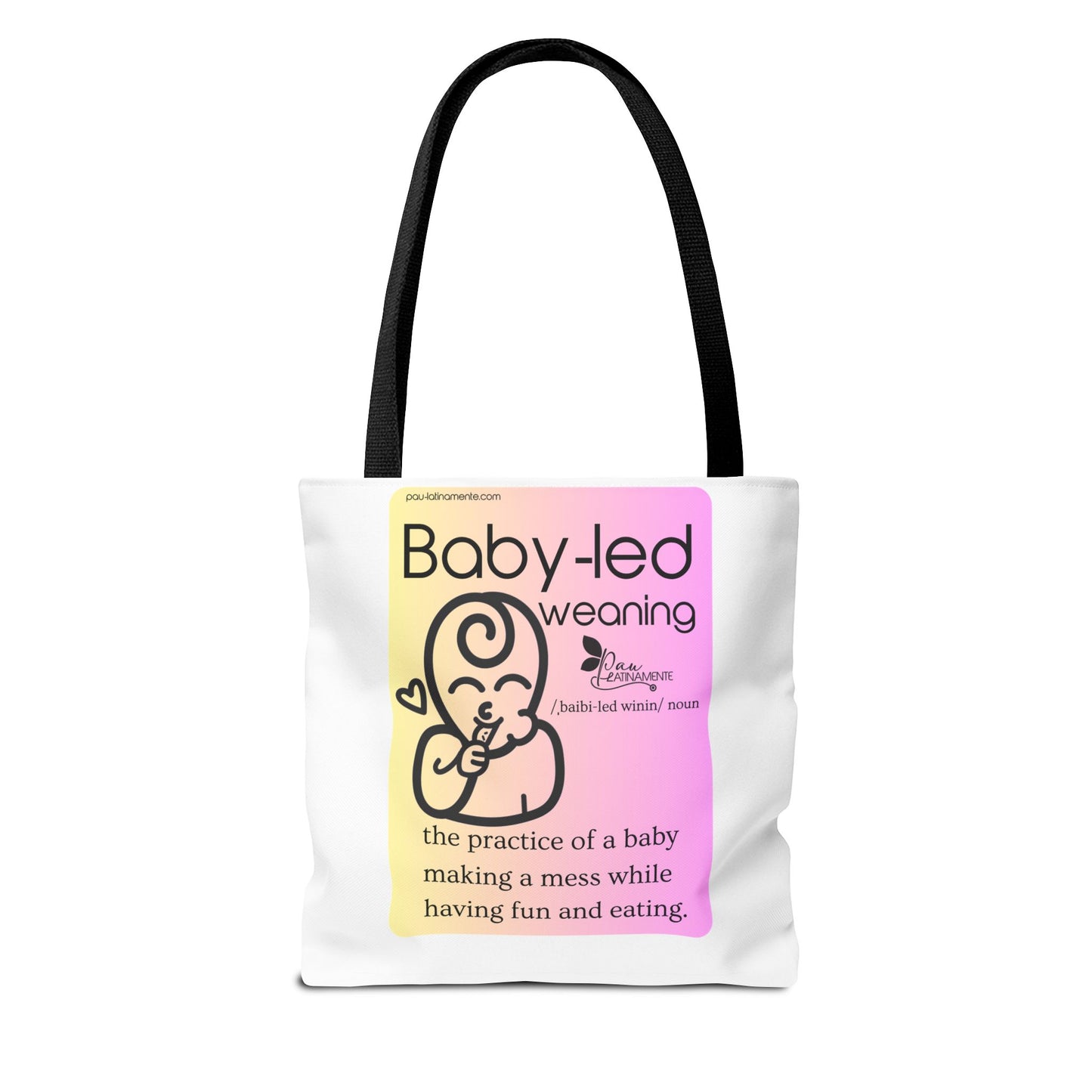 Baby-led weaning description Tote Bag Pink/Light Yellow (AOP)