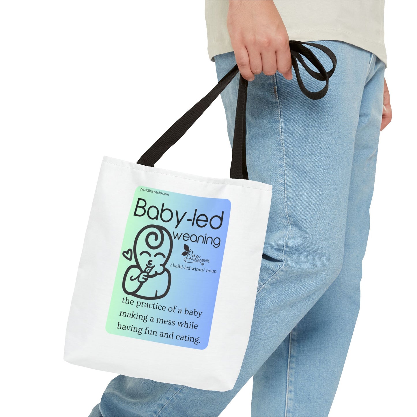 Baby-led weaning description Tote Bag Blue (AOP)