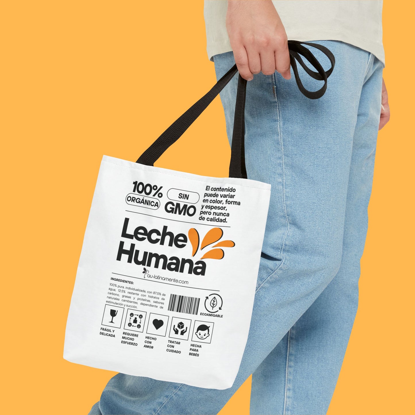 Etiqueta leche humana Tote Bag (AOP)