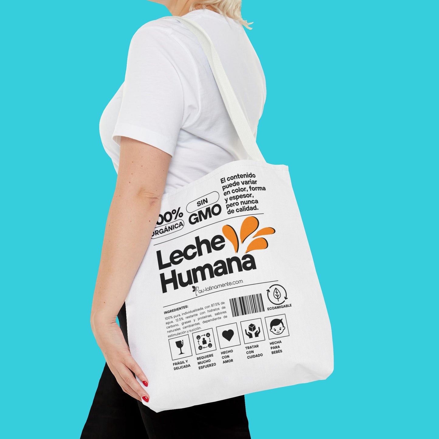 Etiqueta leche humana Tote Bag (AOP)