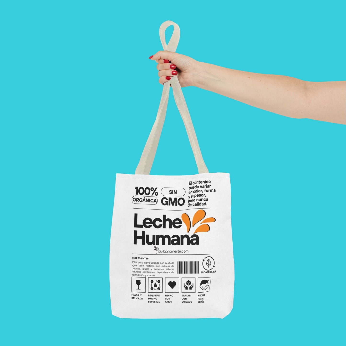 Etiqueta leche humana Tote Bag (AOP)