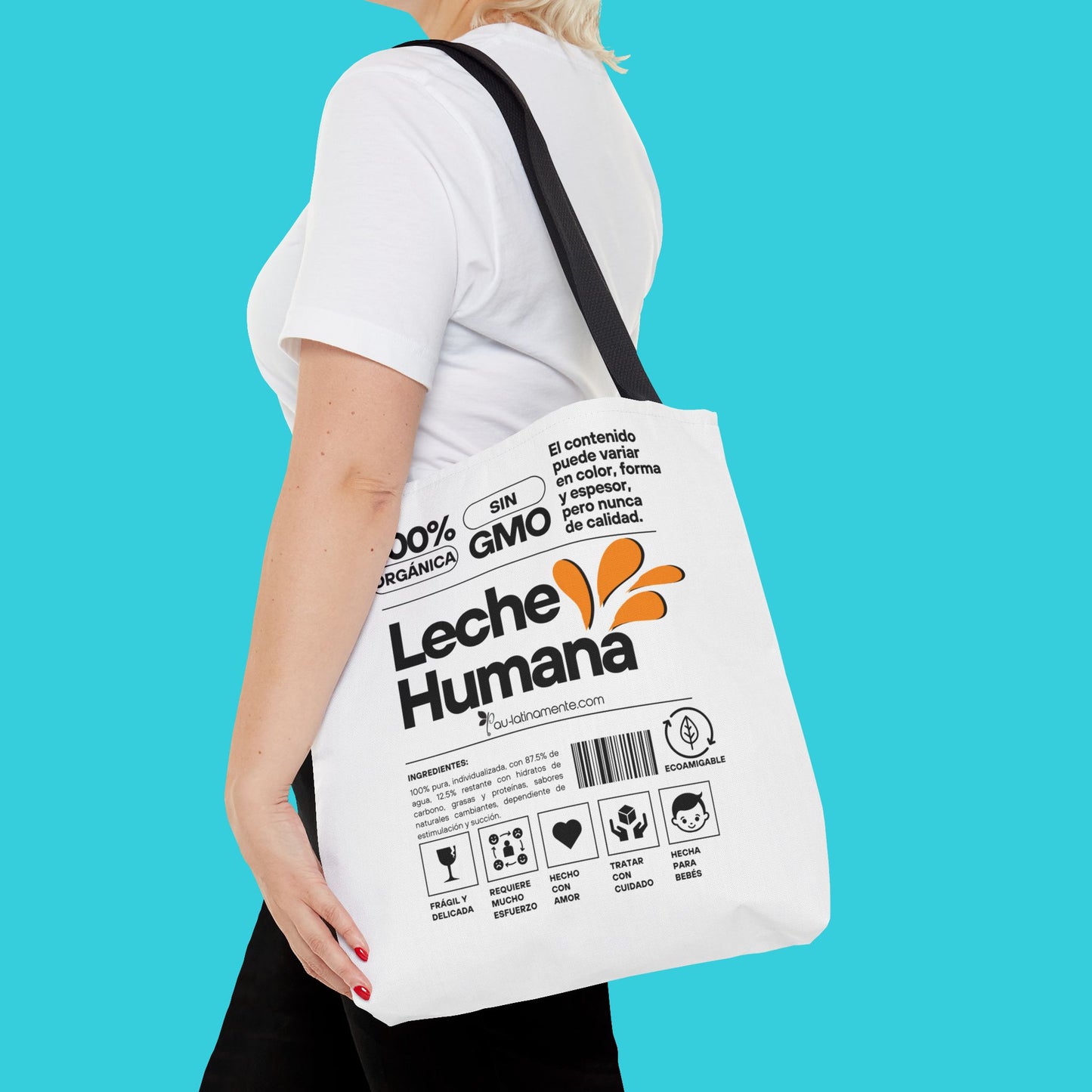Etiqueta leche humana Tote Bag (AOP)