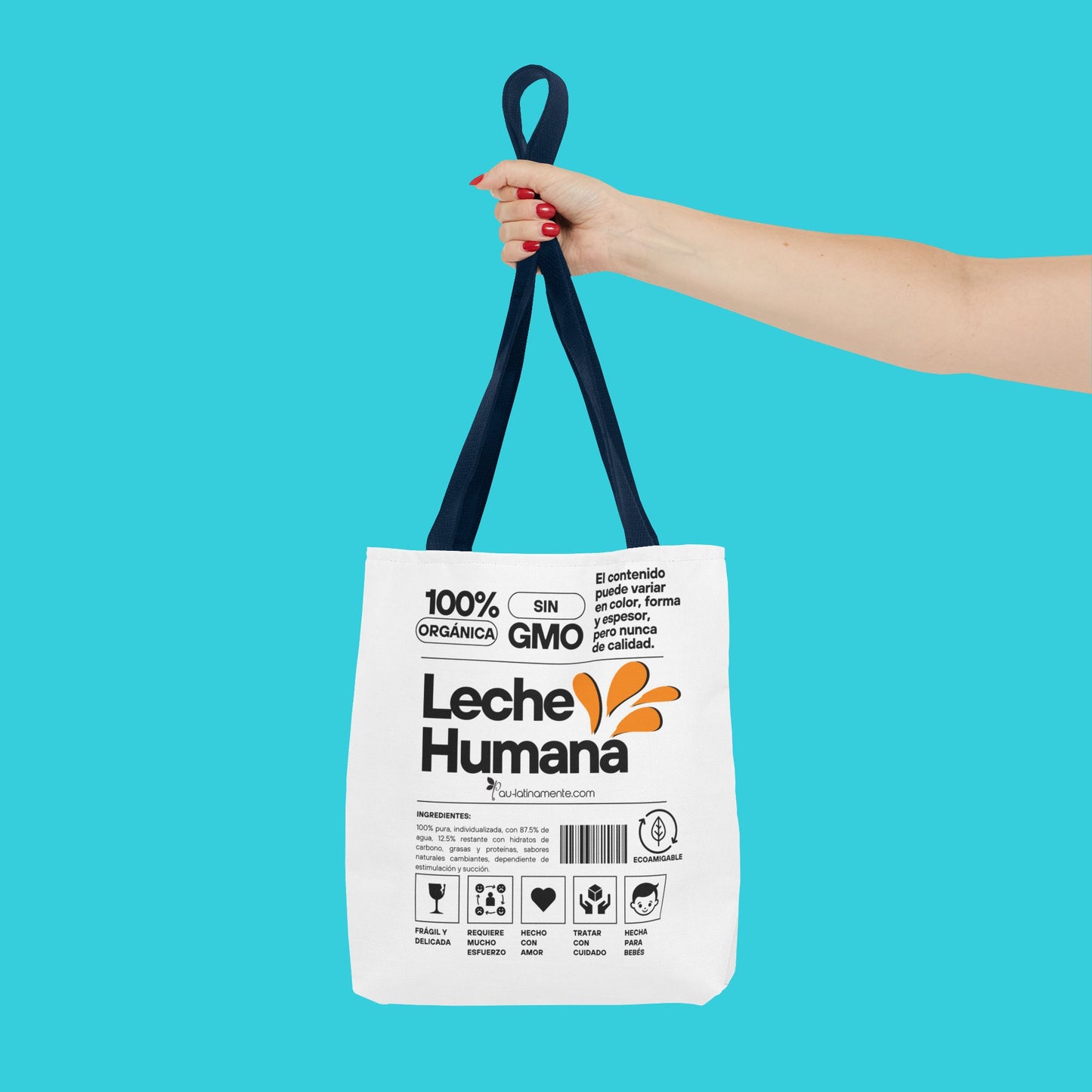 Etiqueta leche humana Tote Bag (AOP)