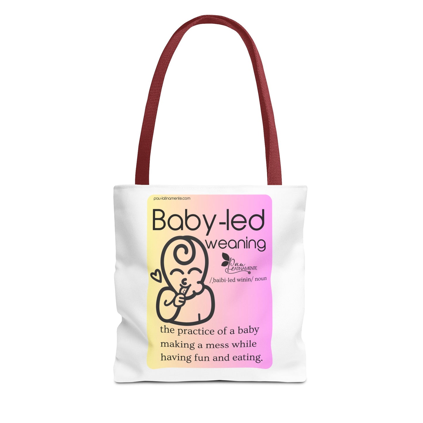 Baby-led weaning description Tote Bag Pink/Light Yellow (AOP)