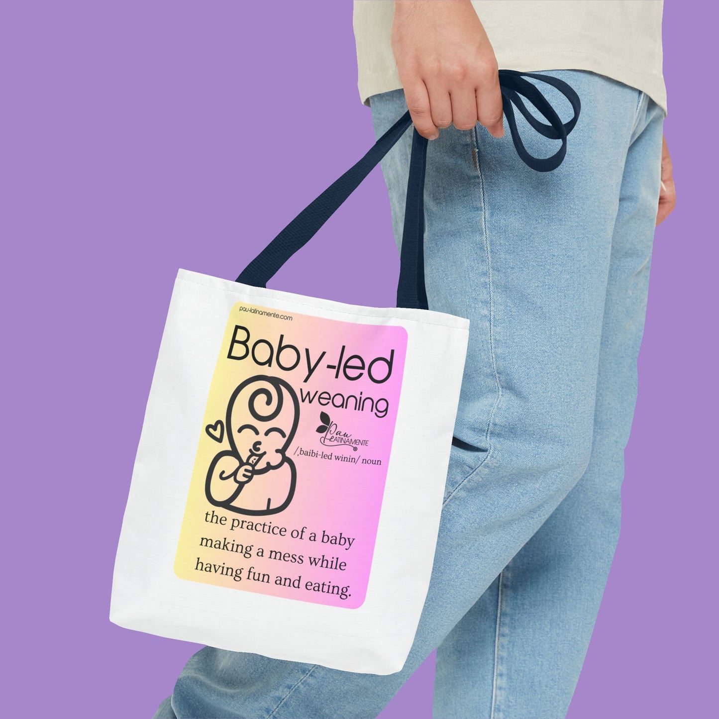 Baby-led weaning description Tote Bag Pink/Light Yellow (AOP)