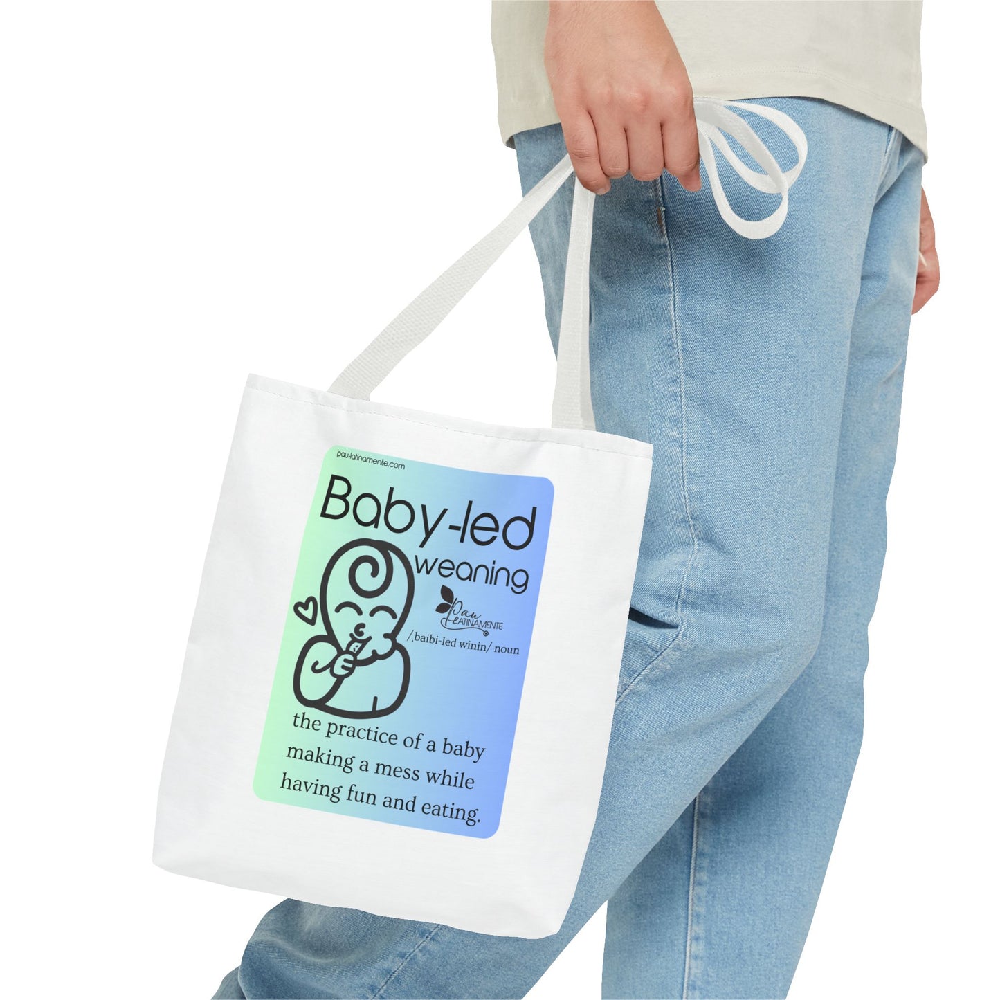 Baby-led weaning description Tote Bag Blue (AOP)