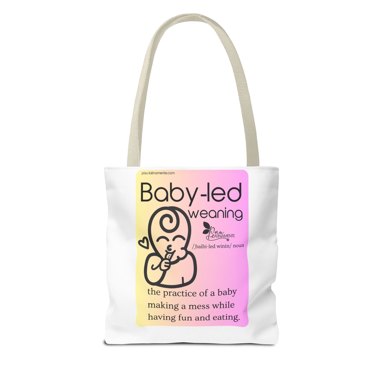 Baby-led weaning description Tote Bag Pink/Light Yellow (AOP)