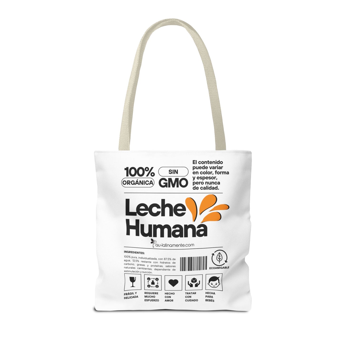 Etiqueta leche humana Tote Bag (AOP)