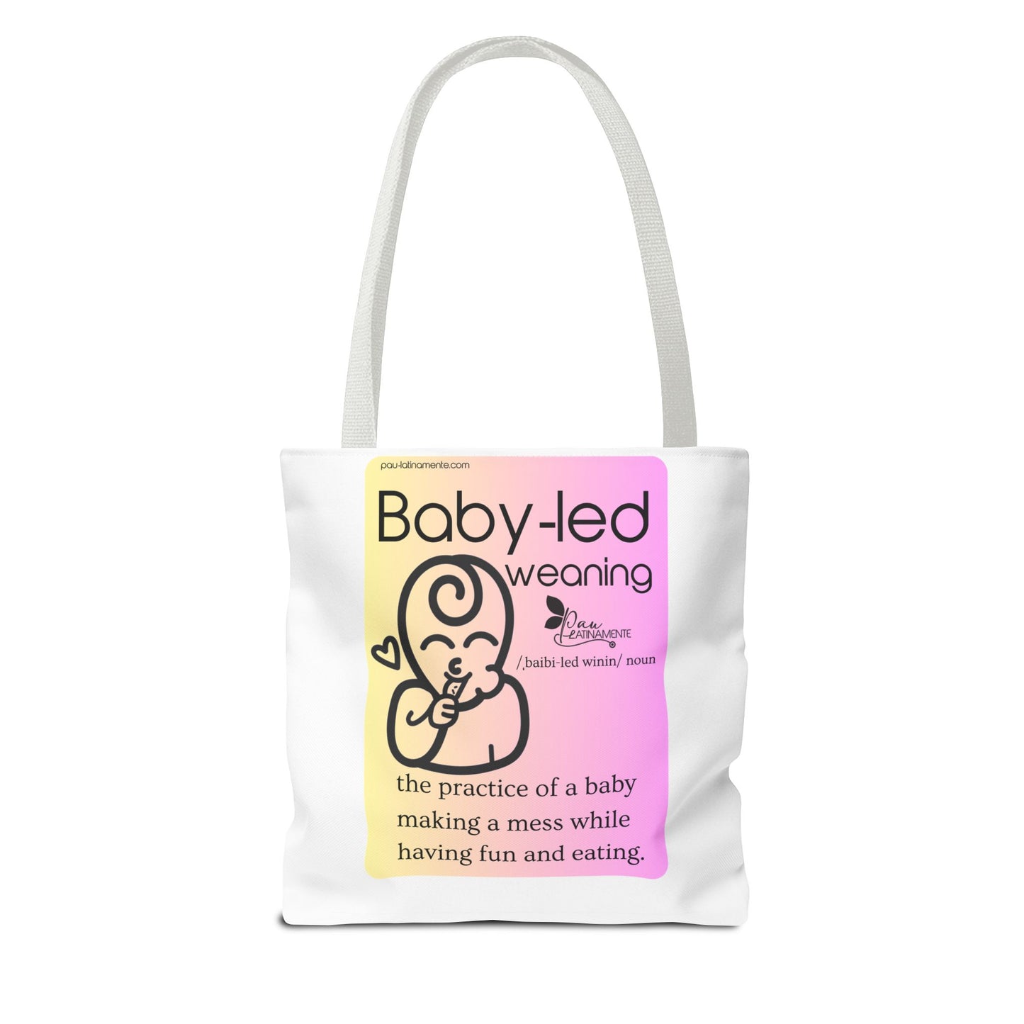 Baby-led weaning description Tote Bag Pink/Light Yellow (AOP)