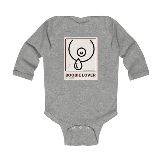 Boobie Lover Neutral - Infant Long Sleeve Bodysuit