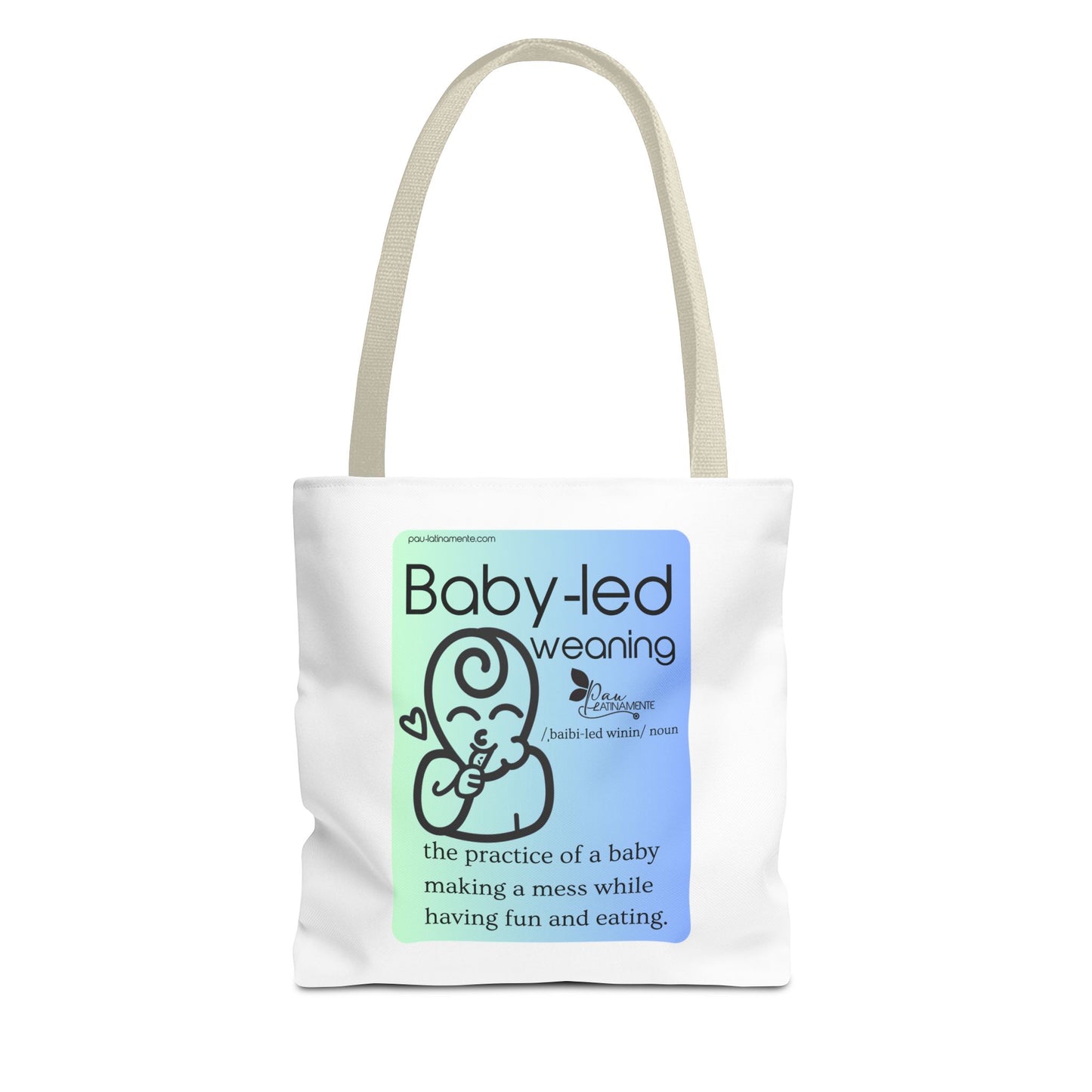 Baby-led weaning description Tote Bag Blue (AOP)